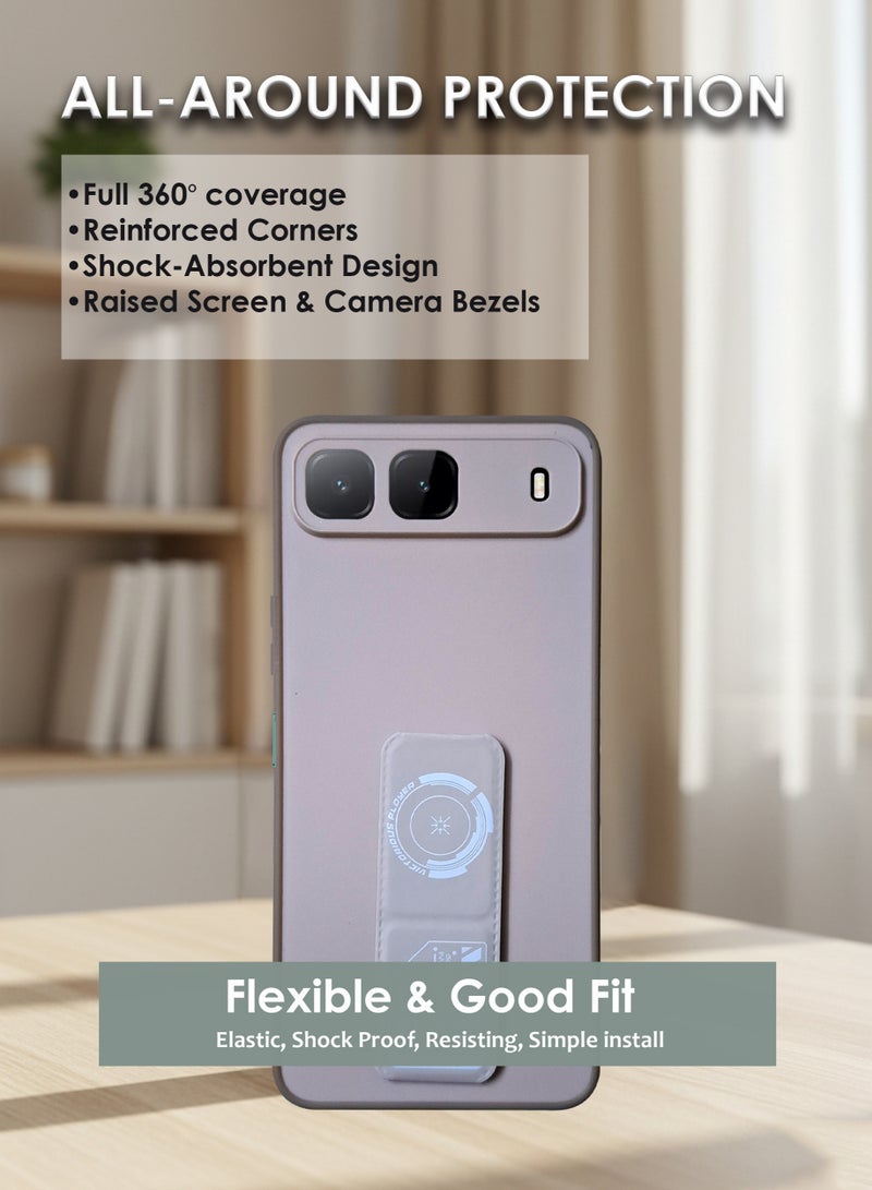 Infinix Hot 60i 5G Hand Grip Case Cover - Magnetic Hand Grip Holder & Kickstand Case For Infinix Hot 60i 5G - Strong Grip for Magnetic Car Holder, Stylish Silicone Case & Functional, Ultimate Convenience & Hands-Free Viewing - Image 4